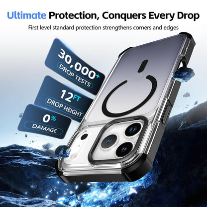 For iPhone 14 Pro Max Transparent Gradient Magnetic Phone Case - Black - EDA009721111B