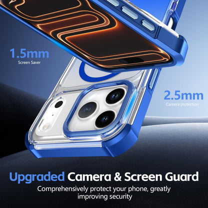 For iPhone 15 Pro Transparent Gradient Magnetic Phone Case - Blue - EDA009721114E