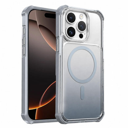 For iPhone 16 Pro Transparent Gradient Magnetic Phone Case - Grey - EDA009721119D
