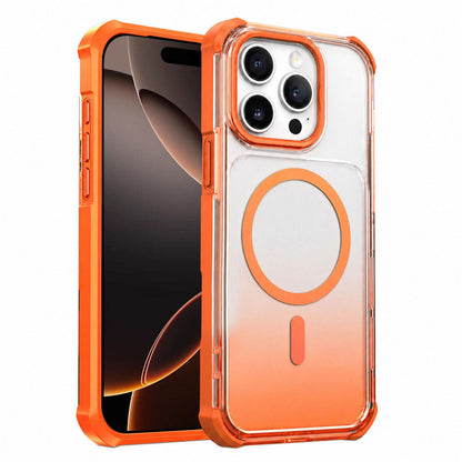 For iPhone 16 Pro Max Transparent Gradient Magnetic Phone Case - Orange - EDA009721120A