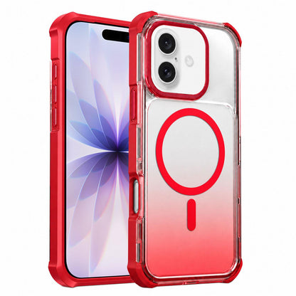 For iPhone 17 Transparent Gradient Magnetic Phone Case - Red - EDA009721121C