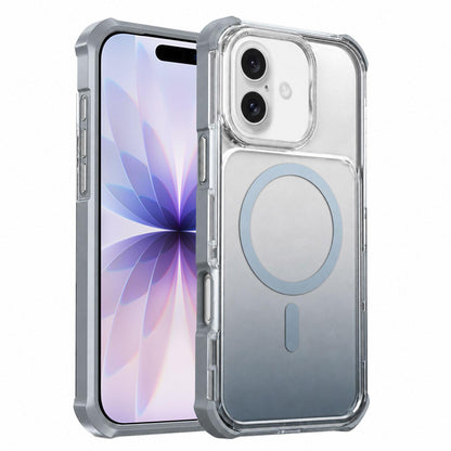 For iPhone 17 Transparent Gradient Magnetic Phone Case - Grey - EDA009721121D