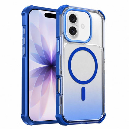 For iPhone 17 Transparent Gradient Magnetic Phone Case - Blue - EDA009721121E