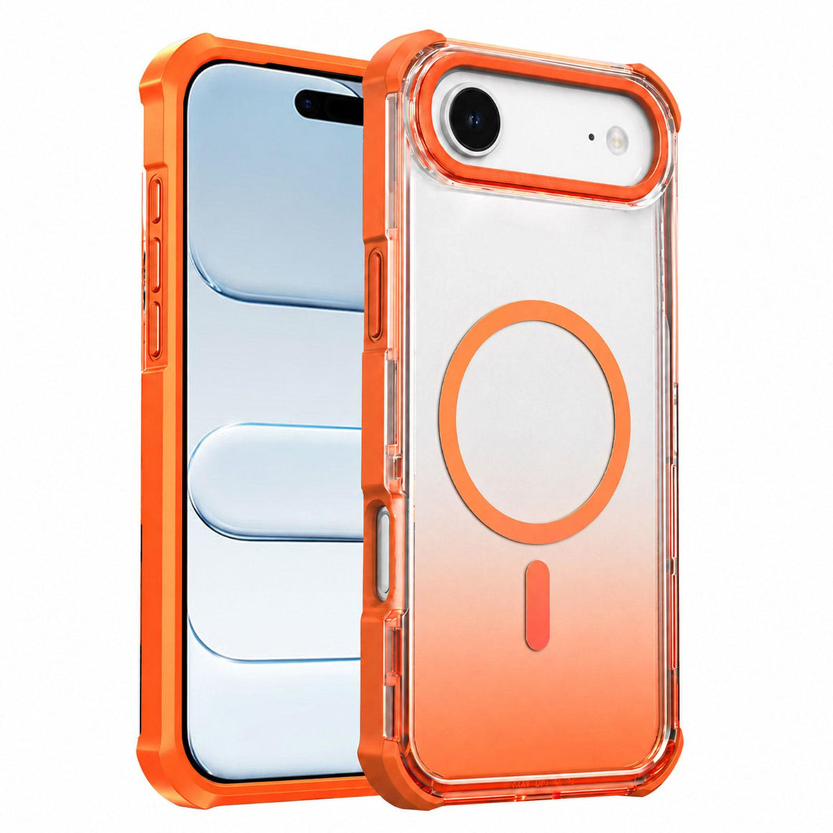 For iPhone Air Transparent Gradient Magnetic Phone Case - Orange - EDA009721122A