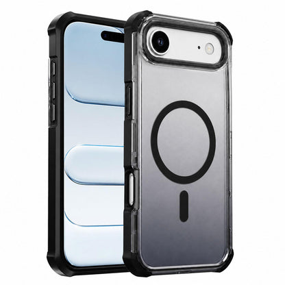 For iPhone Air Transparent Gradient Magnetic Phone Case - Black - EDA009721122B