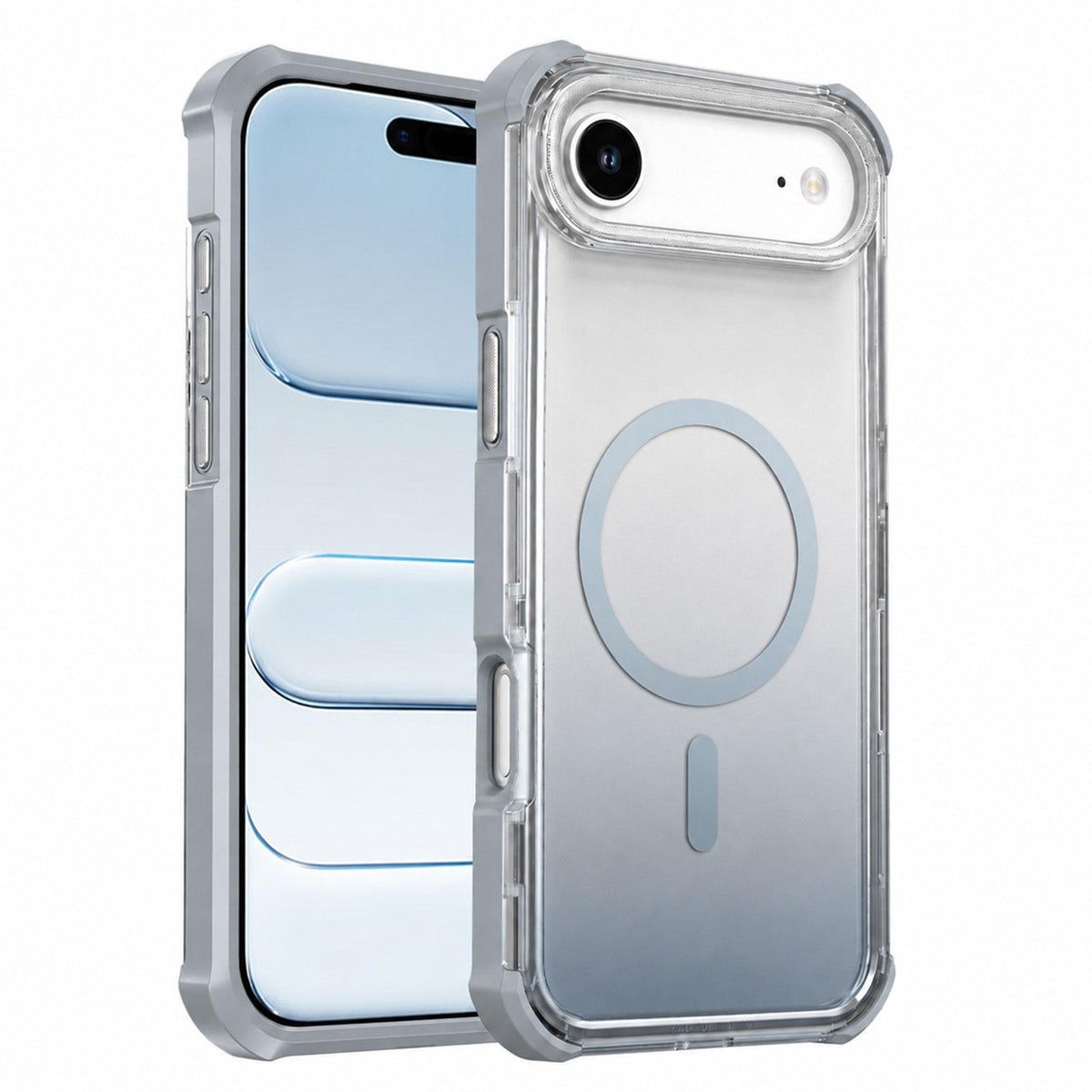For iPhone Air Transparent Gradient Magnetic Phone Case - Grey - EDA009721122D
