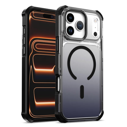 For iPhone 17 Pro Max Transparent Gradient Magnetic Phone Case - Black - EDA009721124B