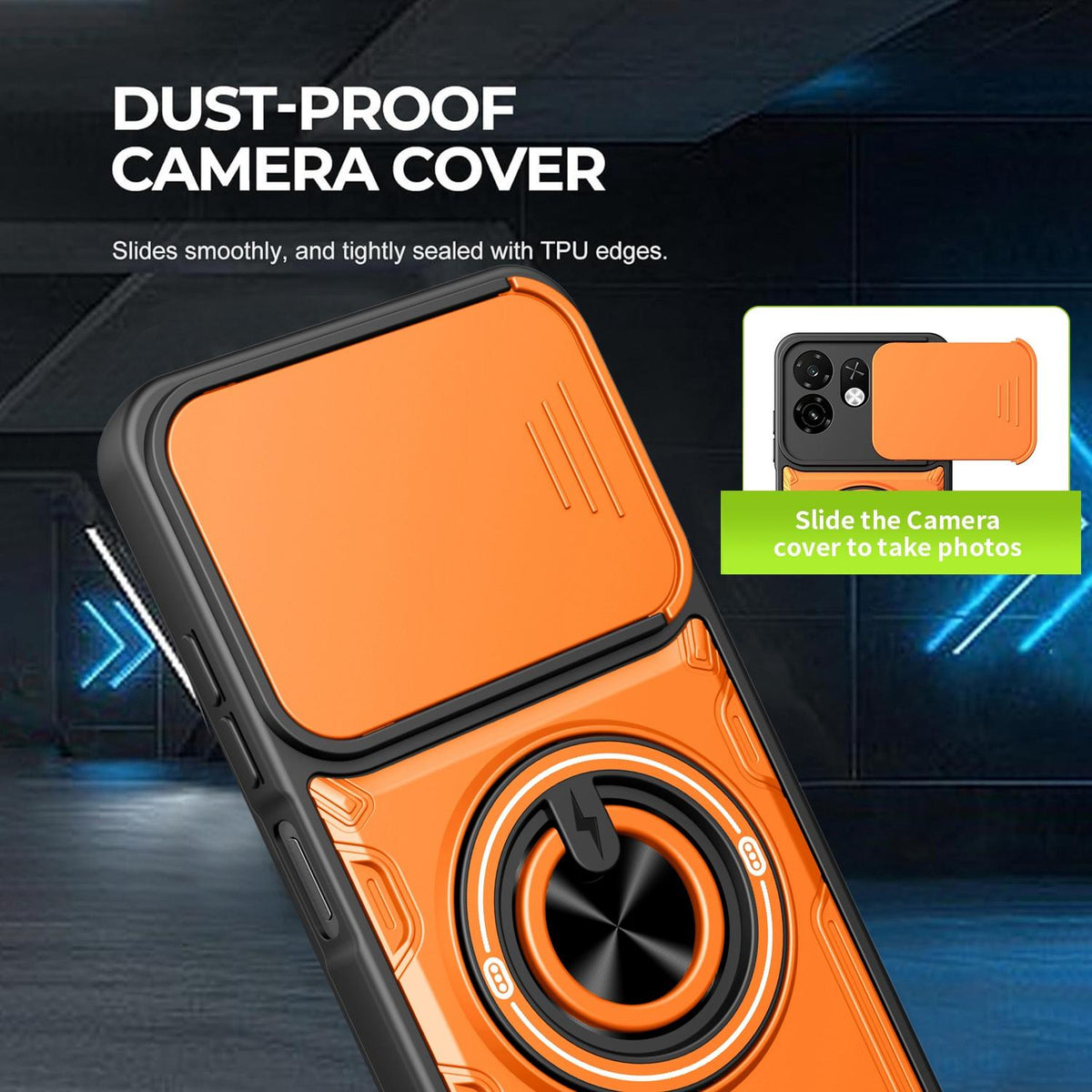 For Itel A100C 4G Multifunctional Sliding Camshield Ring Holder Phone Case - Red - EDA009721301D