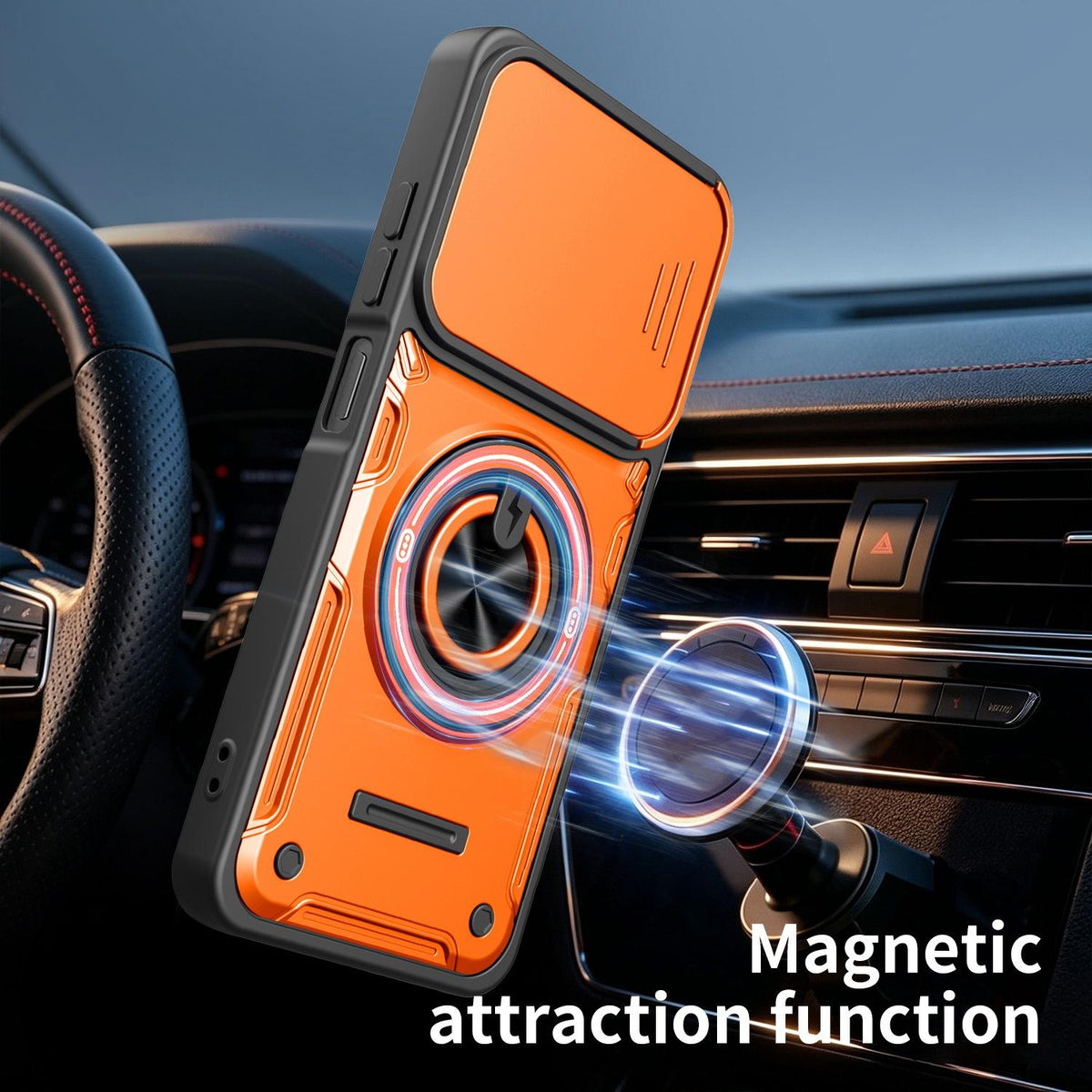 For Itel A100C 4G Multifunctional Sliding Camshield Ring Holder Phone Case - Purple - EDA009721301E