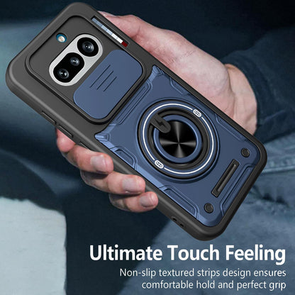 For Nothing Phone 4a Multifunctional Sliding Camshield Ring Holder Phone Case - Red - EDA009721801D