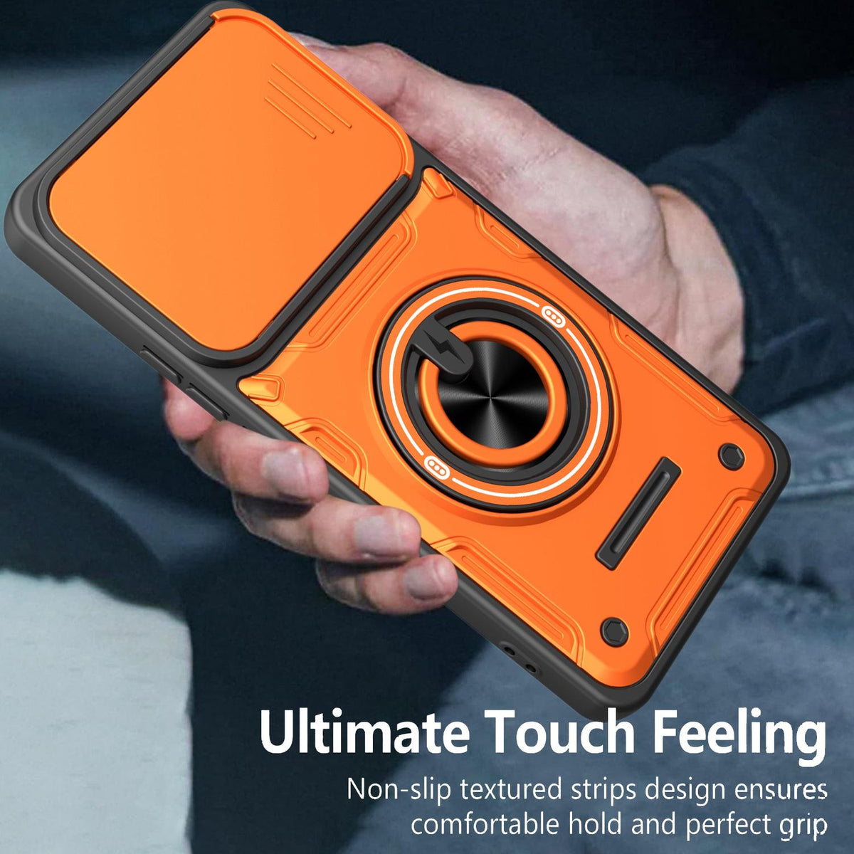 For Realme 15 / 15 Pro 5G Multifunctional Sliding Camshield Ring Holder Phone Case - Black - EDA009722001C