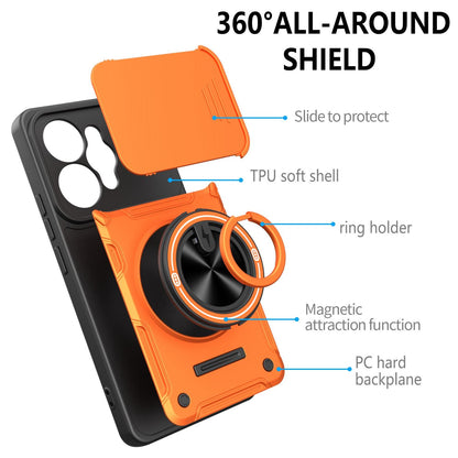 For Realme 15 / 15 Pro 5G Multifunctional Sliding Camshield Ring Holder Phone Case - Black - EDA009722001C