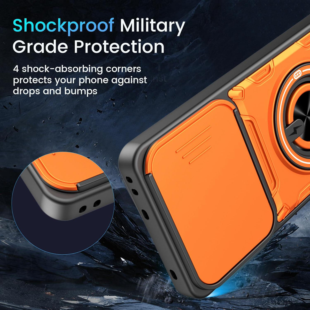 For Realme 15 / 15 Pro 5G Multifunctional Sliding Camshield Ring Holder Phone Case - Red - EDA009722001D