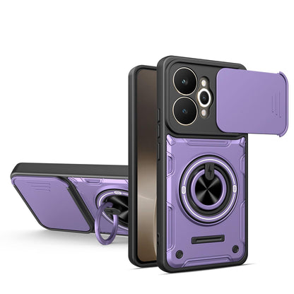 For Realme 15 / 15 Pro 5G Multifunctional Sliding Camshield Ring Holder Phone Case - Purple - EDA009722001E