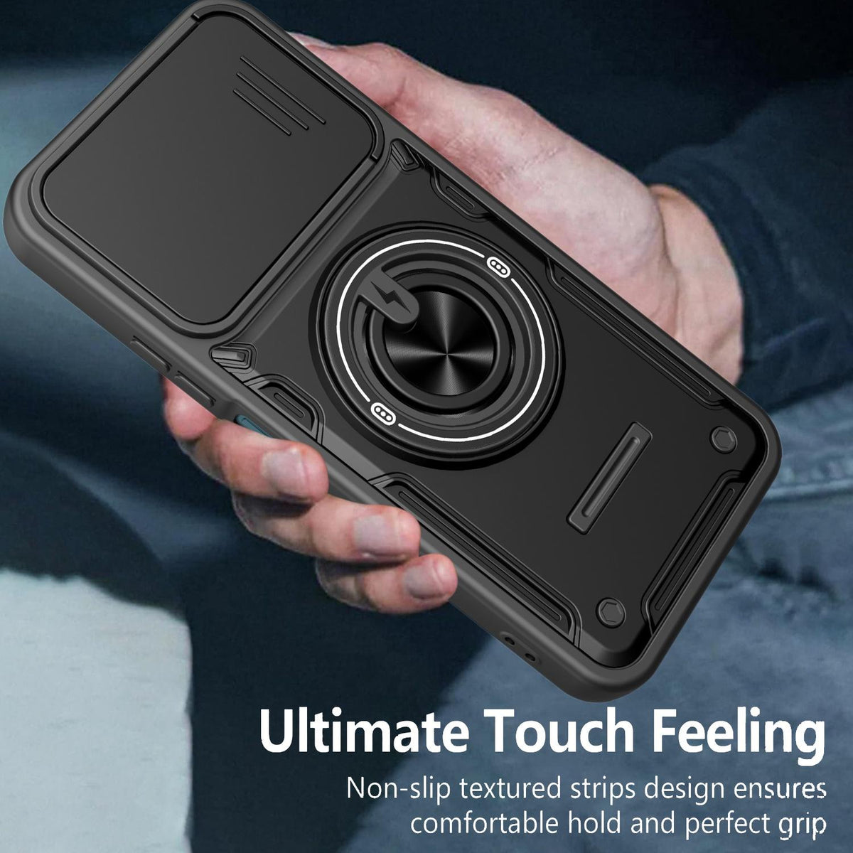 For OPPO A6 / A6x Global Multifunctional Sliding Camshield Ring Holder Phone Case - Red - EDA009722101D