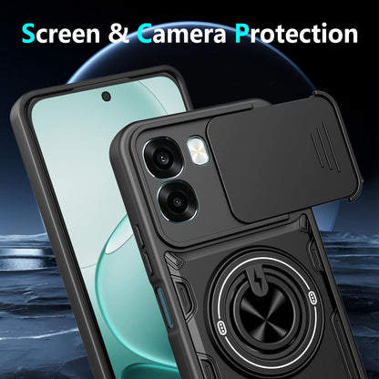 For OPPO A6 / A6x Global Multifunctional Sliding Camshield Ring Holder Phone Case - Purple - EDA009722101E