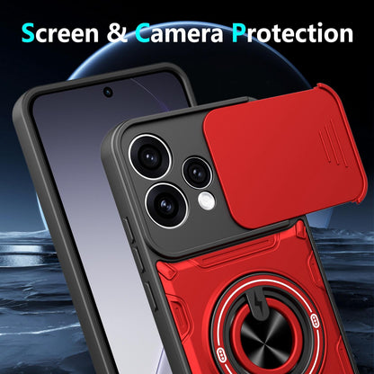 For OPPO Reno15 5G Global Multifunctional Sliding Camshield Ring Holder Phone Case - Orange - EDA009722103A