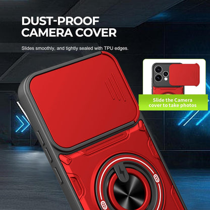 For OPPO Reno15 5G Global Multifunctional Sliding Camshield Ring Holder Phone Case - Blue - EDA009722103B