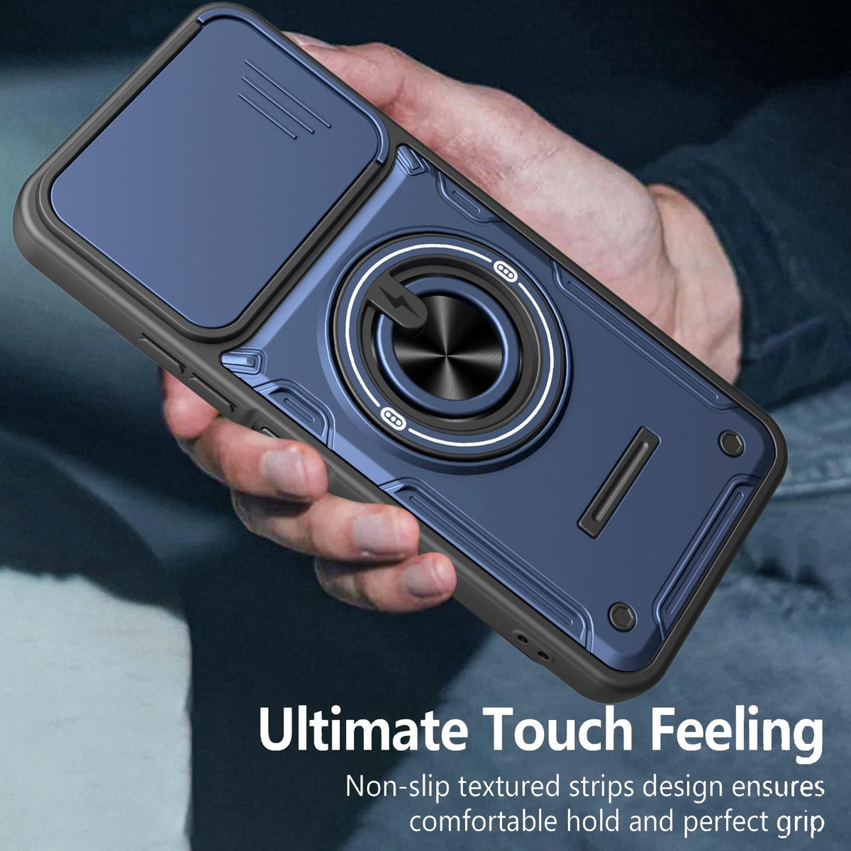 For Tecno Spark 40 4G Multifunctional Sliding Camshield Ring Holder Phone Case - Red - EDA009722301D