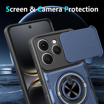 For Tecno Spark 40 4G Multifunctional Sliding Camshield Ring Holder Phone Case - Purple - EDA009722301E