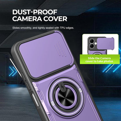 For Tecno Spark Go 2 / Pop 10 Multifunctional Sliding Camshield Ring Holder Phone Case - Black - EDA009722304C