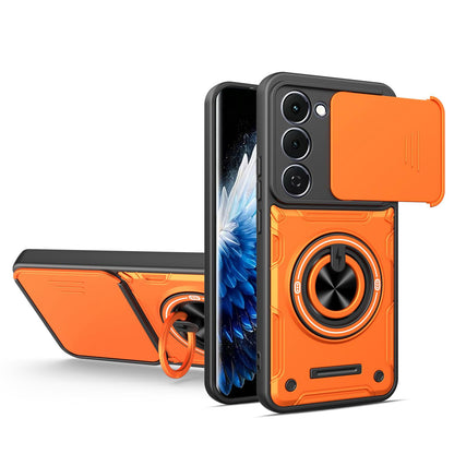 For Tecno Spark 40 Pro+ 4G Multifunctional Sliding Camshield Ring Holder Phone Case - Orange - EDA009722305A