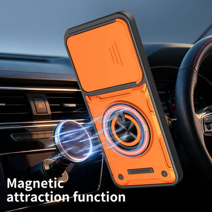 For Tecno Spark 40 Pro+ 4G Multifunctional Sliding Camshield Ring Holder Phone Case - Orange - EDA009722305A