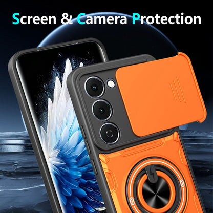 For Tecno Spark 40 Pro+ 4G Multifunctional Sliding Camshield Ring Holder Phone Case - Black - EDA009722305C