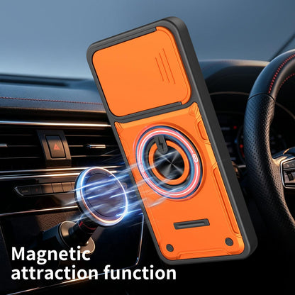 For Tecno Spark Go 3 / Pop 20 4G Multifunctional Sliding Camshield Ring Holder Phone Case - Red - EDA009722306D