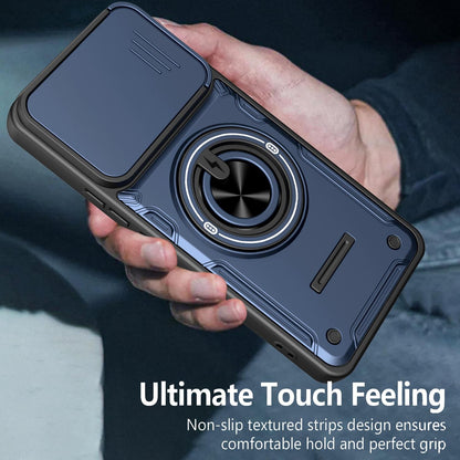 For vivo V60 Lite 4G / 5G Multifunctional Sliding Camshield Ring Holder Phone Case - Black - EDA009722401C