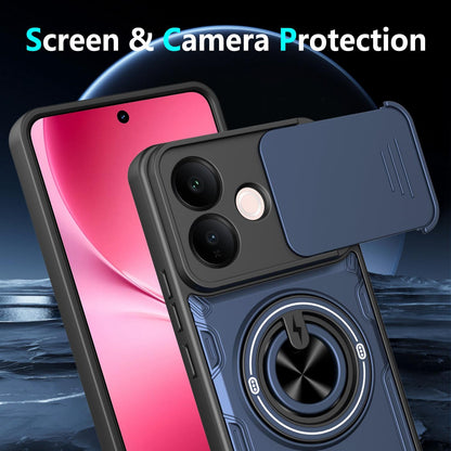 For vivo V60 Lite 4G / 5G Multifunctional Sliding Camshield Ring Holder Phone Case - Purple - EDA009722401E