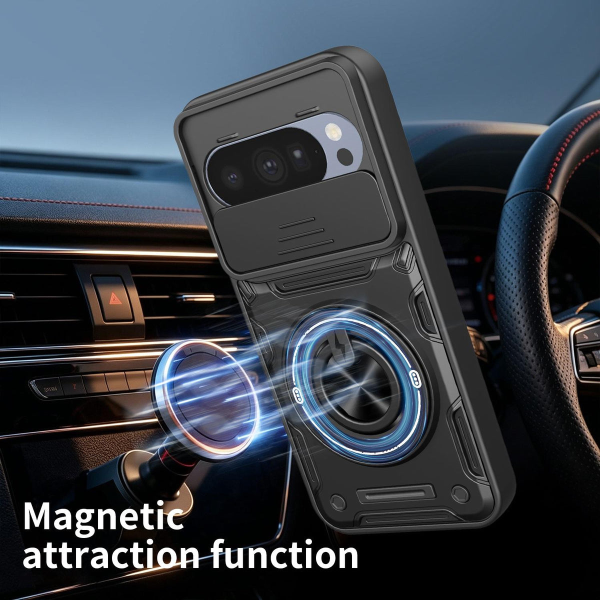 For Google Pixel 10 / 10 Pro Multifunctional Sliding Camshield Ring Holder Phone Case - Purple - EDA009722501E
