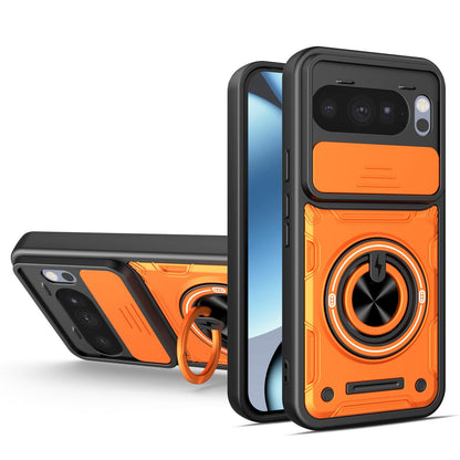 For Google Pixel 10 Pro XL Multifunctional Sliding Camshield Ring Holder Phone Case - Orange - EDA009722502A