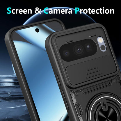 For Google Pixel 10 Pro XL Multifunctional Sliding Camshield Ring Holder Phone Case - Orange - EDA009722502A