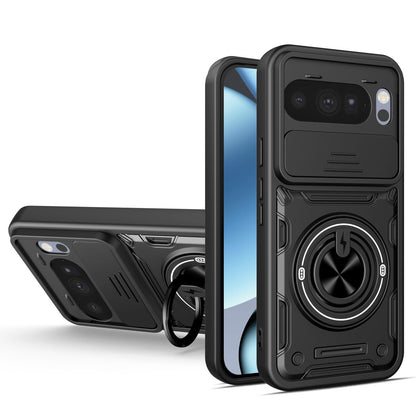 For Google Pixel 10 Pro XL Multifunctional Sliding Camshield Ring Holder Phone Case - Black - EDA009722502C