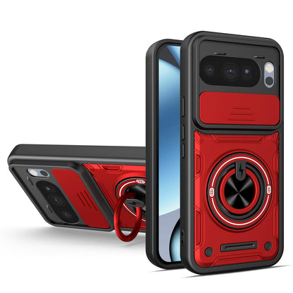 For Google Pixel 10 Pro XL Multifunctional Sliding Camshield Ring Holder Phone Case - Red - EDA009722502D