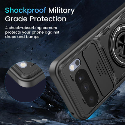 For Google Pixel 10 Pro XL Multifunctional Sliding Camshield Ring Holder Phone Case - Red - EDA009722502D