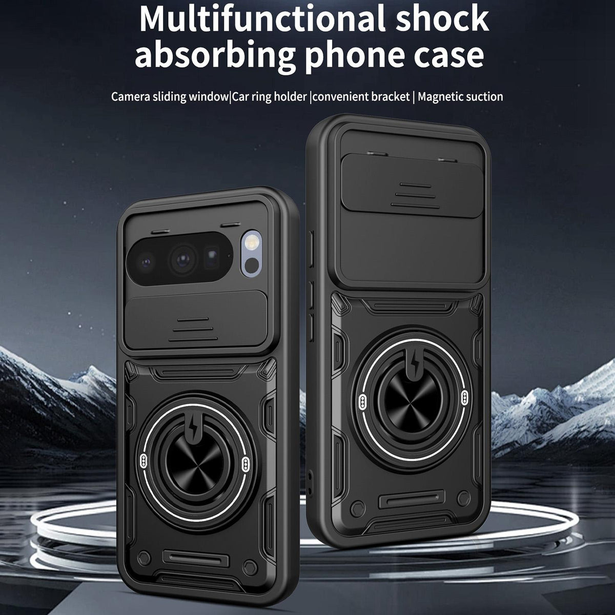For Google Pixel 10 Pro XL Multifunctional Sliding Camshield Ring Holder Phone Case - Purple - EDA009722502E