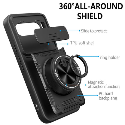 For Google Pixel 10 Pro XL Multifunctional Sliding Camshield Ring Holder Phone Case - Purple - EDA009722502E