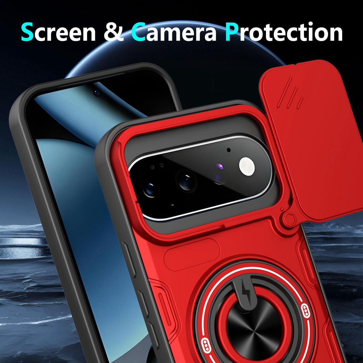 For Google Pixel 11 / 11 Pro Multifunctional Sliding Camshield Ring Holder Phone Case - Black - EDA009722503C