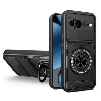 For Google Pixel 11 Pro XL Multifunctional Sliding Camshield Ring Holder Phone Case - Black - EDA009722504C