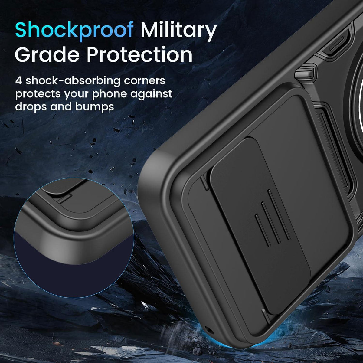 For Google Pixel 11 Pro XL Multifunctional Sliding Camshield Ring Holder Phone Case - Black - EDA009722504C