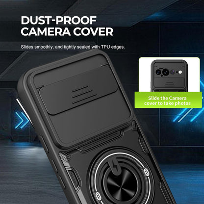 For Google Pixel 11 Pro XL Multifunctional Sliding Camshield Ring Holder Phone Case - Black - EDA009722504C