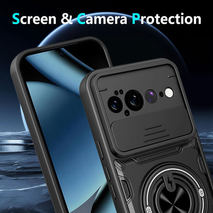 For Google Pixel 11 Pro XL Multifunctional Sliding Camshield Ring Holder Phone Case - Purple - EDA009722504E