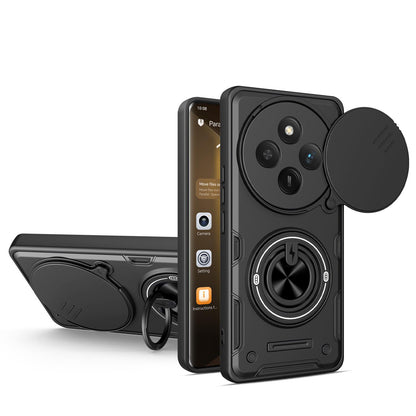 For Honor X9c / X60 Pro / Magic7 Lite Multifunctional Sliding Camshield Ring Holder Phone Case - Black - EDA009722605C