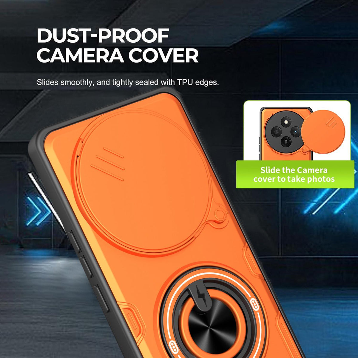 For Honor X9c / X60 Pro / Magic7 Lite Multifunctional Sliding Camshield Ring Holder Phone Case - Red - EDA009722605D