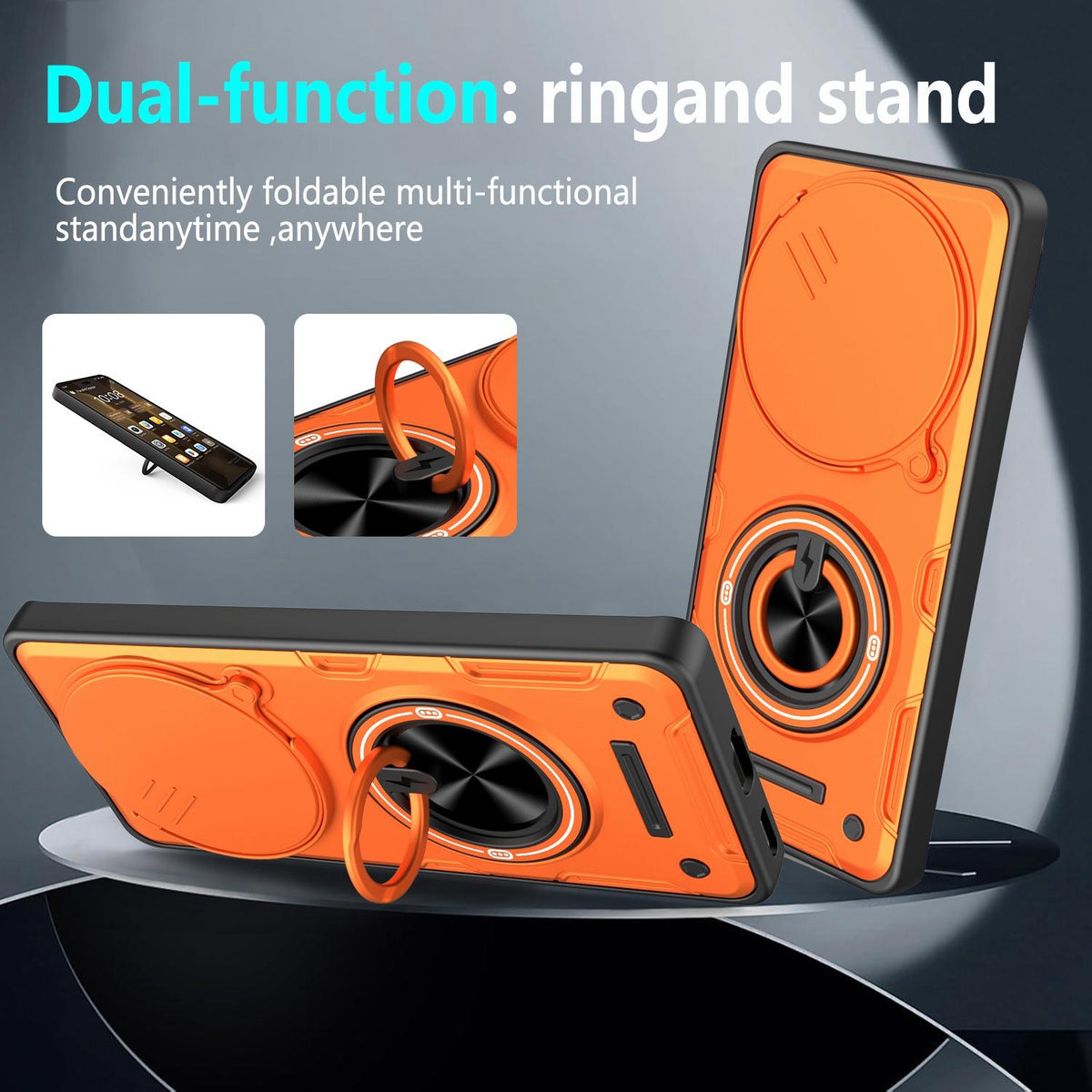 For Honor X9c / X60 Pro / Magic7 Lite Multifunctional Sliding Camshield Ring Holder Phone Case - Red - EDA009722605D