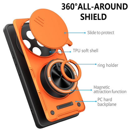 For Honor X9c / X60 Pro / Magic7 Lite Multifunctional Sliding Camshield Ring Holder Phone Case - Red - EDA009722605D