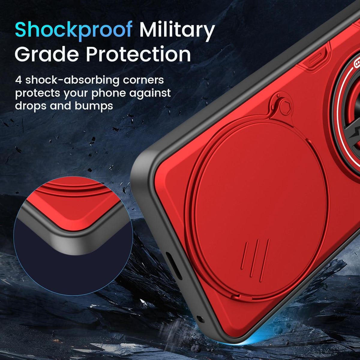 For Honor X70 5G / X9d Multifunctional Sliding Camshield Ring Holder Phone Case - Orange - EDA009722606A