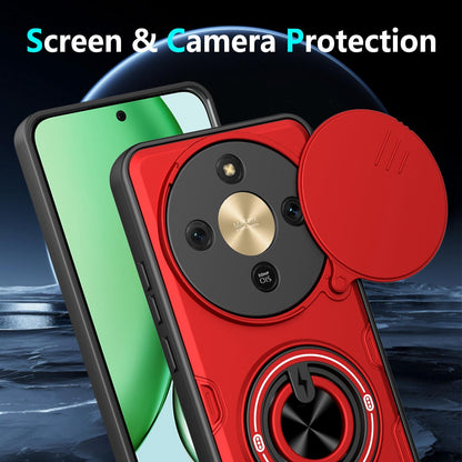 For Honor X70 5G / X9d Multifunctional Sliding Camshield Ring Holder Phone Case - Red - EDA009722606D